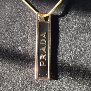 Gold and Black Pendant Upcycled With Necklace #45